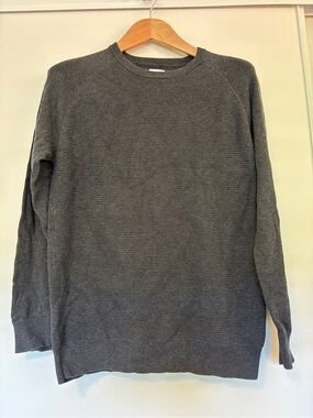 Linea Minimalist Fisherman Sweater Size Medium Androgynous Crewneck Dark Gray